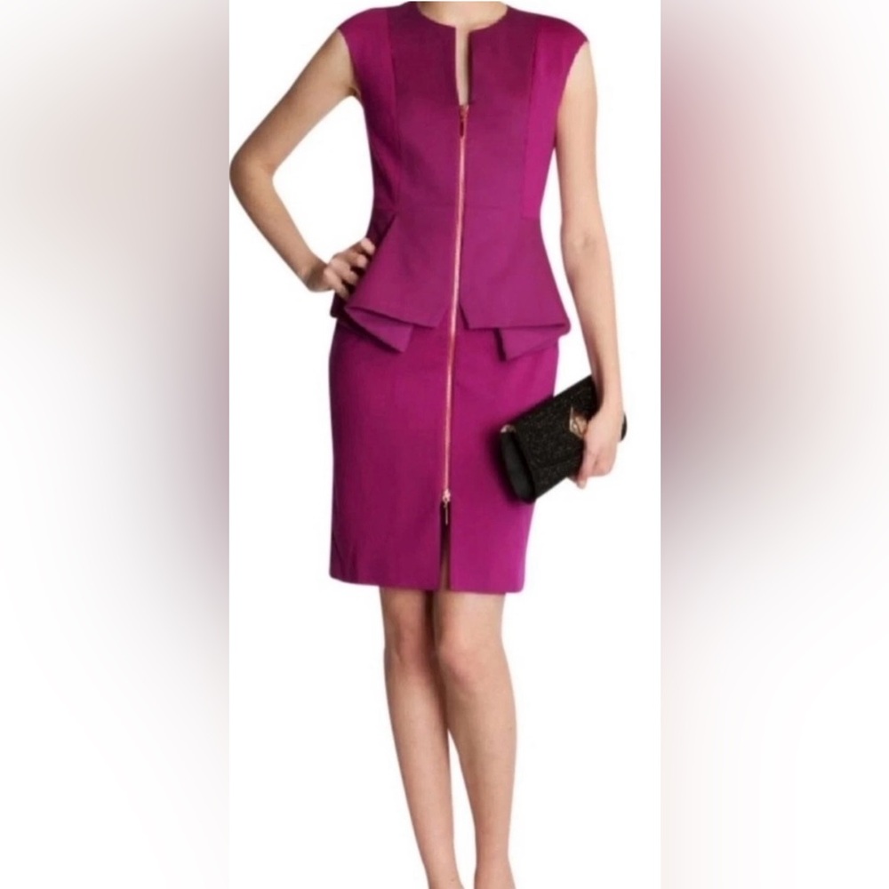 Ted Baker London Jamthun Full Zip Front Peplum Dress ZB15